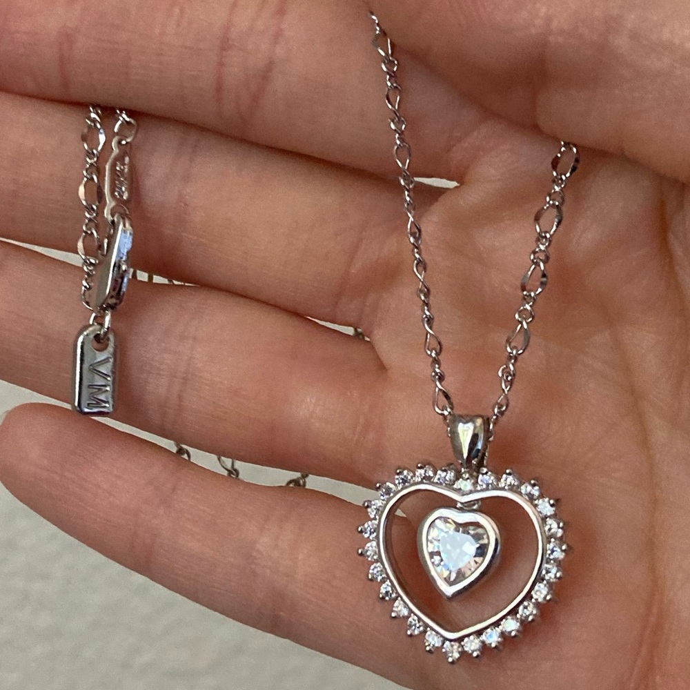Vanessa Mooney Silver Heart Necklace pendant dainty necklace heart